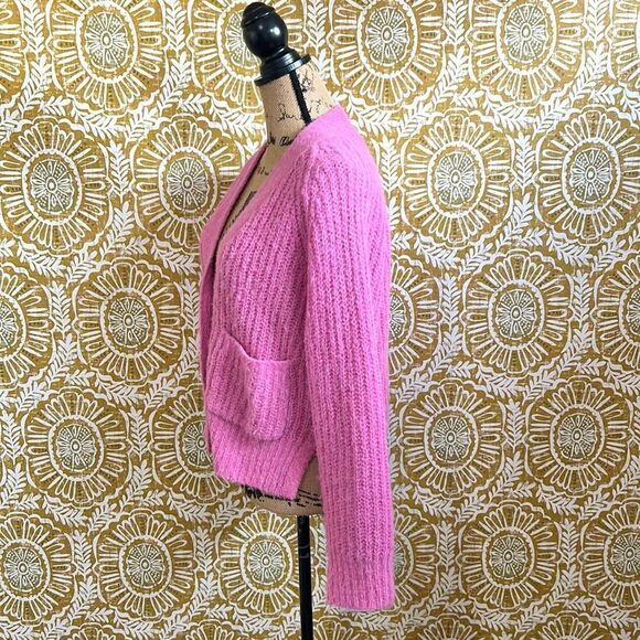 NWT A.L.C. Cleveland Cable Knit Button Front Relaxed Cardigan in Bubblegum XS - Picture 8 of 12